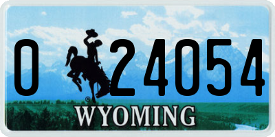 WY license plate 024054