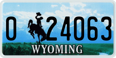 WY license plate 024063