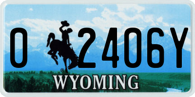 WY license plate 02406Y