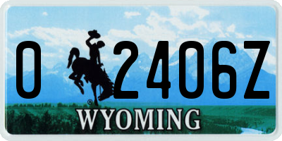 WY license plate 02406Z