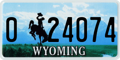 WY license plate 024074