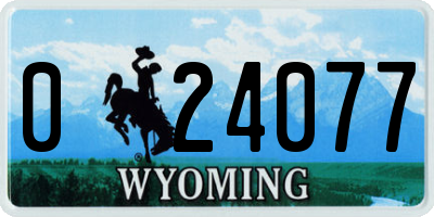 WY license plate 024077