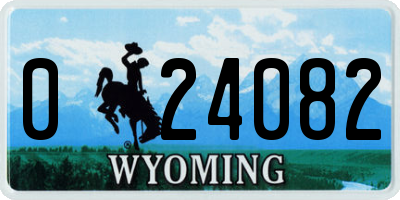 WY license plate 024082