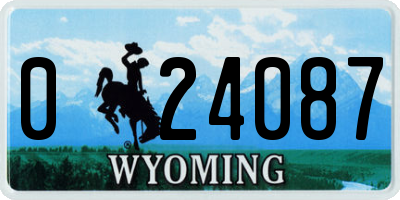 WY license plate 024087