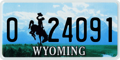 WY license plate 024091
