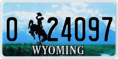 WY license plate 024097