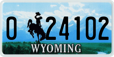 WY license plate 024102