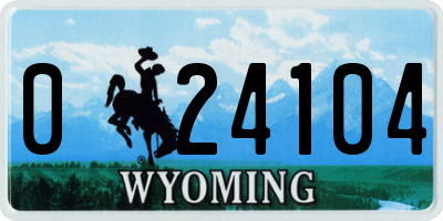 WY license plate 024104