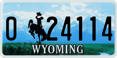 WY license plate 024114