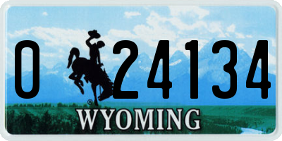 WY license plate 024134
