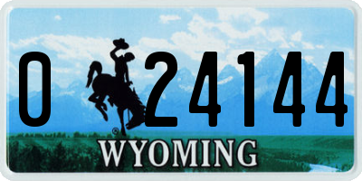 WY license plate 024144