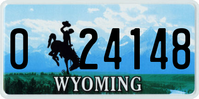 WY license plate 024148