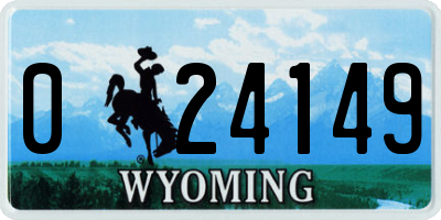 WY license plate 024149