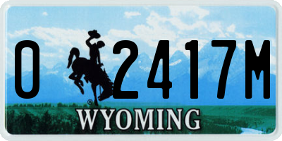 WY license plate 02417M