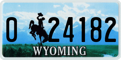 WY license plate 024182