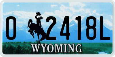 WY license plate 02418L
