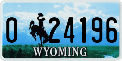 WY license plate 024196