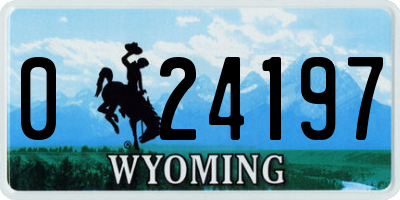 WY license plate 024197