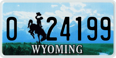 WY license plate 024199