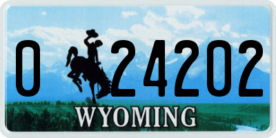 WY license plate 024202