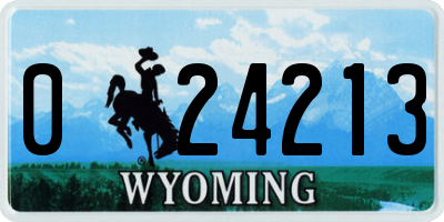 WY license plate 024213