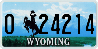 WY license plate 024214