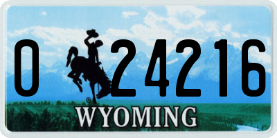 WY license plate 024216