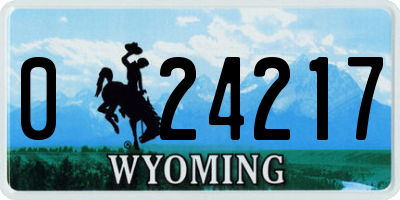 WY license plate 024217