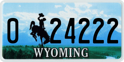 WY license plate 024222