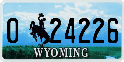 WY license plate 024226