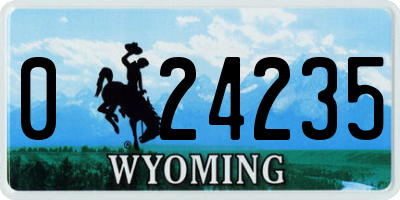 WY license plate 024235