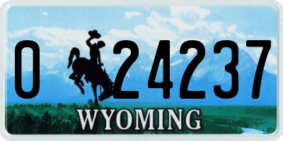 WY license plate 024237