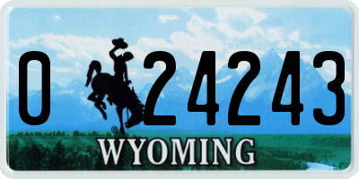 WY license plate 024243