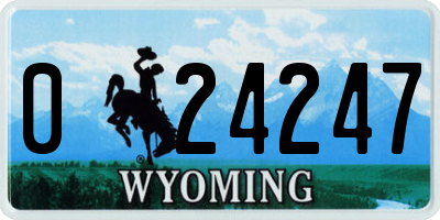 WY license plate 024247