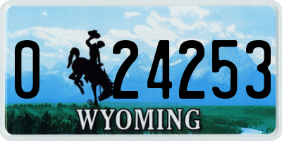 WY license plate 024253