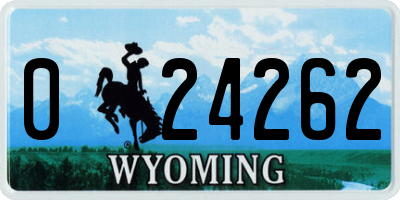 WY license plate 024262