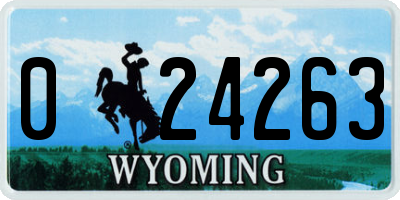 WY license plate 024263
