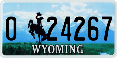 WY license plate 024267