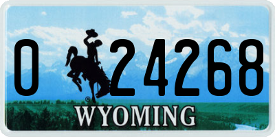 WY license plate 024268