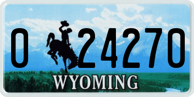 WY license plate 024270