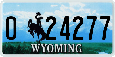 WY license plate 024277