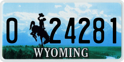 WY license plate 024281