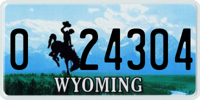 WY license plate 024304