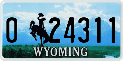 WY license plate 024311