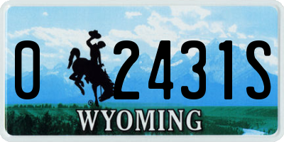 WY license plate 02431S