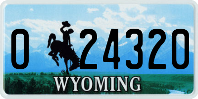 WY license plate 024320