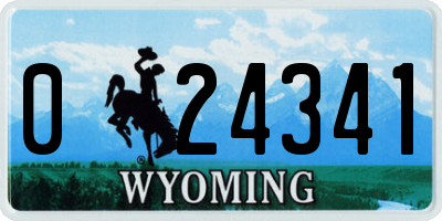 WY license plate 024341