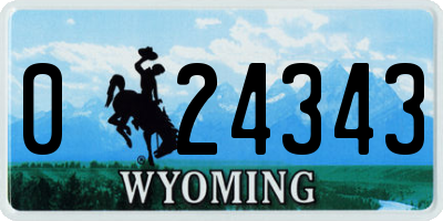 WY license plate 024343