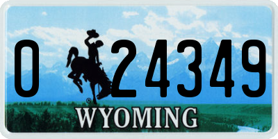 WY license plate 024349