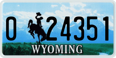 WY license plate 024351